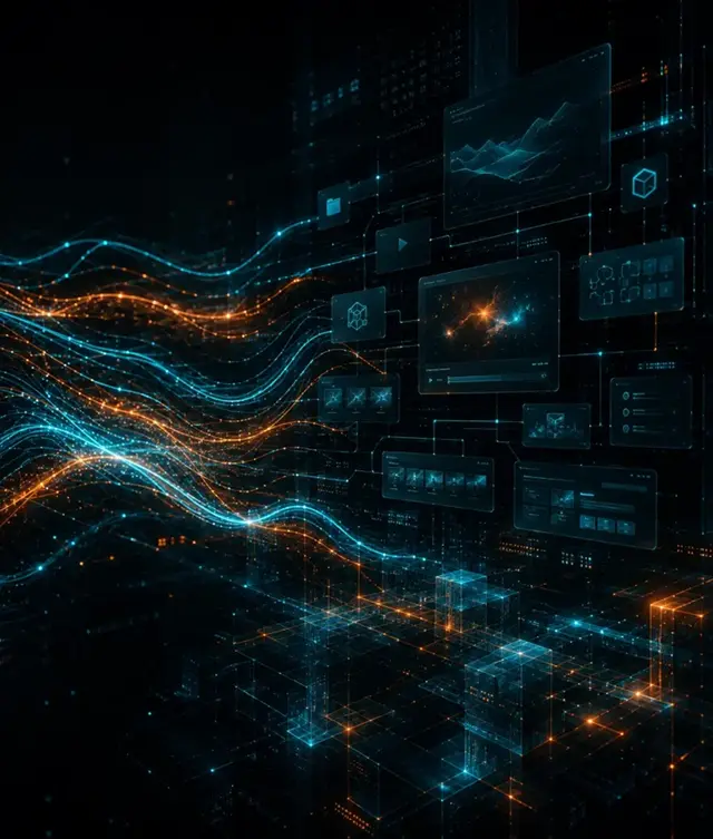 Gradient Forge Studio - About Us Image with various digital AI Workflows